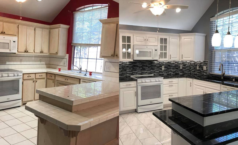 Before-After-Beautiful Complete Kitchen Remodeling